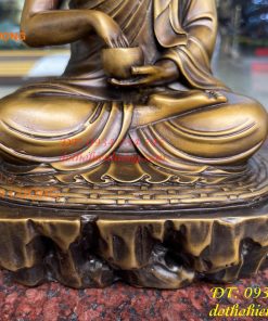 Tượng Sivaly Cao 28cm Bằng Đồng Hun Ngồi Bệ Đá