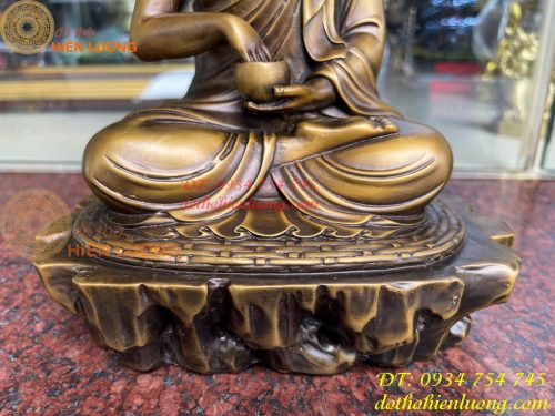 Tượng Sivaly Cao 28cm Bằng Đồng Hun Ngồi Bệ Đá
