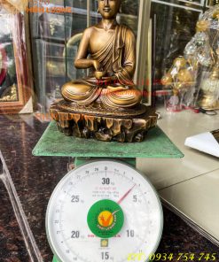 Tượng Sivaly Cao 28cm Bằng Đồng Hun Ngồi Bệ Đá