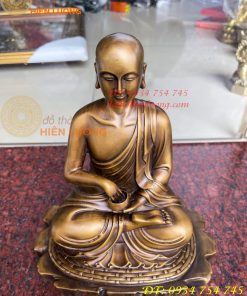 Tượng Sivaly Cao 28cm Bằng Đồng Hun Ngồi Bệ Đá