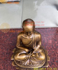 Tượng Sivaly Cao 28cm Bằng Đồng Hun Ngồi Bệ Đá