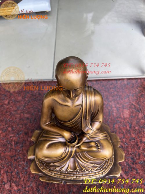Tượng Sivaly Cao 28cm Bằng Đồng Hun Ngồi Bệ Đá