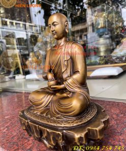 Tượng Sivaly Cao 28cm Bằng Đồng Hun Ngồi Bệ Đá