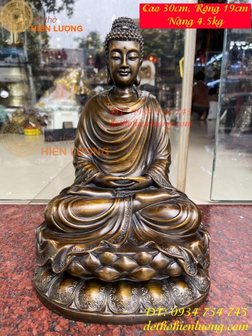 Tượng Thích Ca Bằng Đồng Cao 30cm