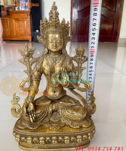 Tượng Tara Trắng Bạch Độ Mẫu Mật Tông Bằng Đồng Cao 30cm