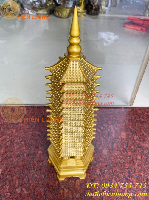 Tháp Văn Xương 13 Tầng Cao 40cm Bằng Đồng Loại Dày