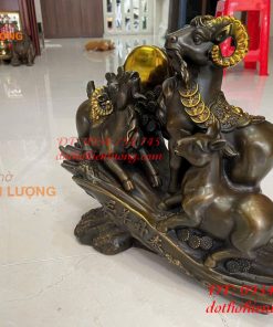 Tượng Tam Dương Khai Thái Bằng Đồng Cao 41cm