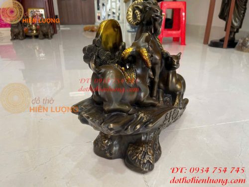 Tượng Tam Dương Khai Thái Bằng Đồng Cao 41cm