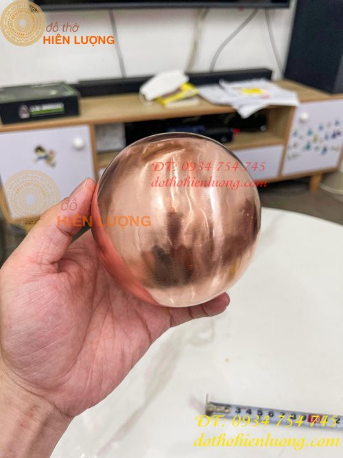 Quả Cầu Đồng Đỏ Gò Tay ĐK 10cm Trang Trí