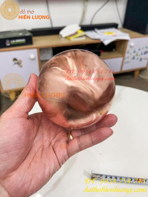 Quả Cầu Đồng Đỏ Gò Tay ĐK 10cm Trang Trí