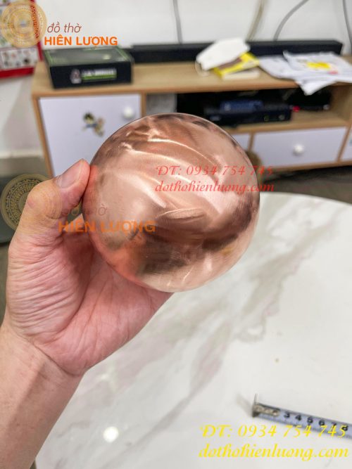 Quả Cầu Đồng Đỏ Gò Tay ĐK 10cm Trang Trí