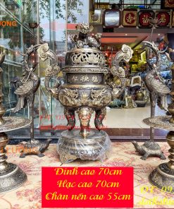 Bộ Ngũ Sự Đỉnh Rồng Nổi Cao 70cm Màu Hai Công Nghệ