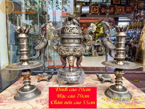 Bộ Ngũ Sự Đỉnh Rồng Nổi Cao 70cm Màu Hai Công Nghệ