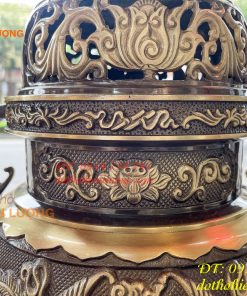 Quả Đỉnh Bằng Đồng Rồng Nổi Cao 70cm Thờ Cúng