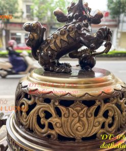 Quả Đỉnh Bằng Đồng Rồng Nổi Cao 70cm Thờ Cúng