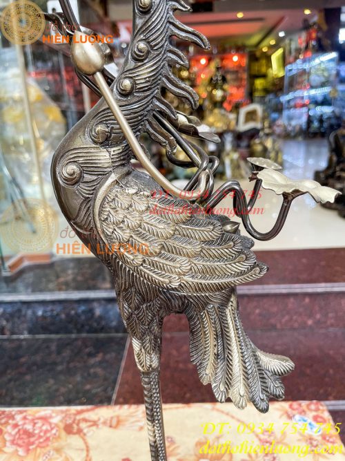 Đôi Hạc Cao 72cm Bằng Đồng Thờ Cúng Màu Hai Công Nghệ
