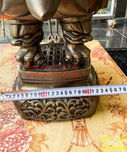 Bộ Ngũ Sự Đỉnh Vuông Cao 70cm Bằng Đồng Hun Giả Cổ