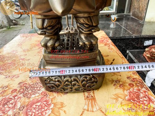 Bộ Ngũ Sự Đỉnh Vuông Cao 70cm Bằng Đồng Hun Giả Cổ