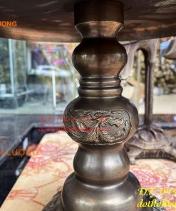 Bộ Ngũ Sự Đỉnh Vuông Cao 70cm Bằng Đồng Hun Giả Cổ