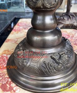 Bộ Ngũ Sự Đỉnh Vuông Cao 70cm Bằng Đồng Hun Giả Cổ