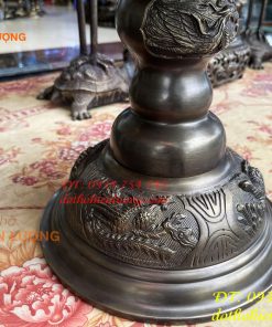 Bộ Ngũ Sự Đỉnh Vuông Cao 70cm Bằng Đồng Hun Giả Cổ