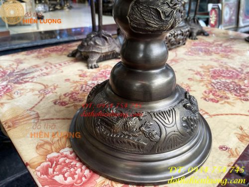 Bộ Ngũ Sự Đỉnh Vuông Cao 70cm Bằng Đồng Hun Giả Cổ