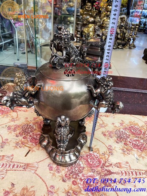 Đỉnh Thất Lân Vờn Cầu Bằng Đồng Hun Trơn