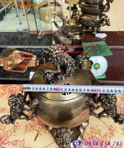 Đỉnh Thất Lân Vờn Cầu Bằng Đồng Hun Trơn