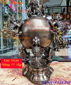 Đỉnh Thất Lân Vờn Cầu Bằng Đồng Hun Trơn