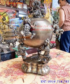 Đỉnh Thất Lân Vờn Cầu Bằng Đồng Hun Trơn