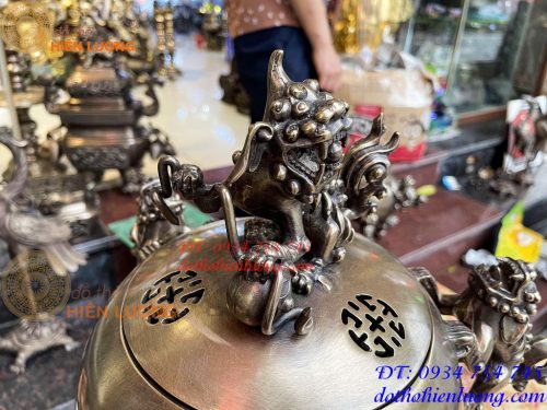 Đỉnh Thất Lân Vờn Cầu Bằng Đồng Hun Trơn