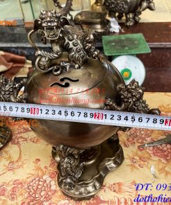 Đỉnh Thất Lân Vờn Cầu Bằng Đồng Hun Trơn