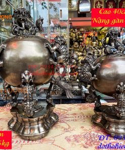 Đỉnh Thất Lân Vờn Cầu Bằng Đồng Hun Trơn