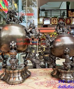 Đỉnh Thất Lân Vờn Cầu Bằng Đồng Hun Trơn