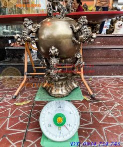 Đỉnh Thất Lân Vờn Cầu Bằng Đồng Hun Trơn