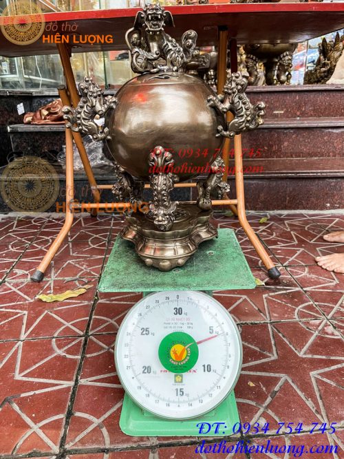 Đỉnh Thất Lân Vờn Cầu Bằng Đồng Hun Trơn