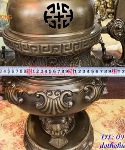 Bộ Ngũ Sự Đỉnh Hoa Sòi Cao 75cm Bằng Đồng Hun