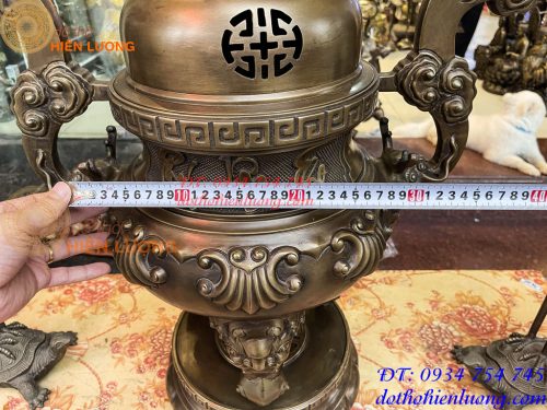 Bộ Ngũ Sự Đỉnh Hoa Sòi Cao 75cm Bằng Đồng Hun
