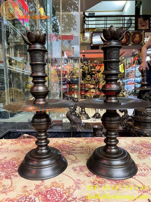 Đôi Chân Nến Cao 60cm Bằng Đồng Hun