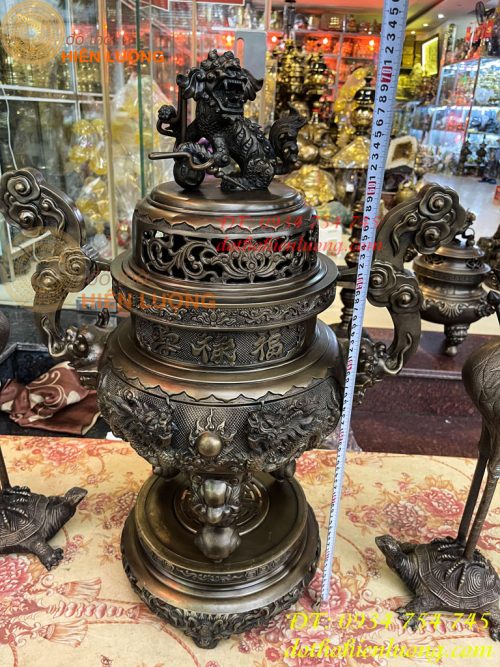 Bộ Ngũ Sự Đỉnh Cao 75cm Rồng Nổi Bằng Đồng Hun