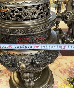 Bộ Ngũ Sự Đỉnh Cao 75cm Rồng Nổi Bằng Đồng Hun