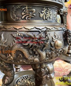 Bộ Ngũ Sự Đỉnh Cao 75cm Rồng Nổi Bằng Đồng Hun