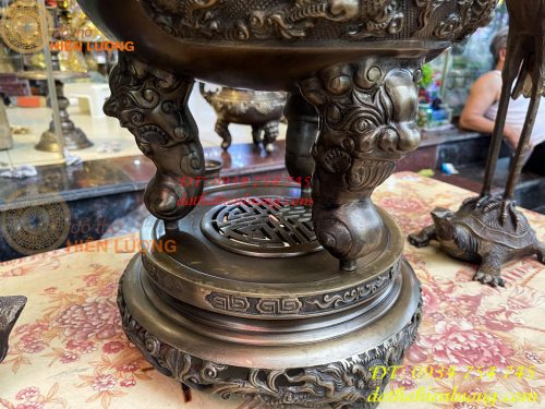 Bộ Ngũ Sự Đỉnh Cao 75cm Rồng Nổi Bằng Đồng Hun