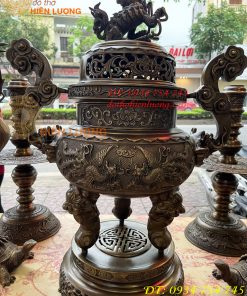 Bộ Ngũ Sự Đỉnh Cao 75cm Rồng Nổi Bằng Đồng Hun