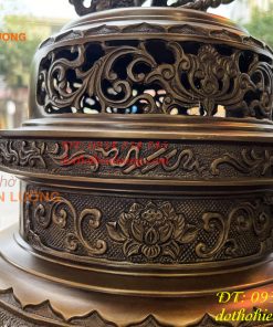 Bộ Ngũ Sự Đỉnh Cao 75cm Rồng Nổi Bằng Đồng Hun