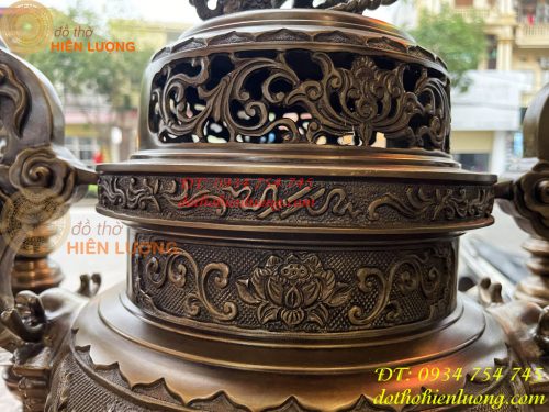 Bộ Ngũ Sự Đỉnh Cao 75cm Rồng Nổi Bằng Đồng Hun