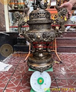 Bộ Ngũ Sự Đỉnh Cao 75cm Rồng Nổi Bằng Đồng Hun