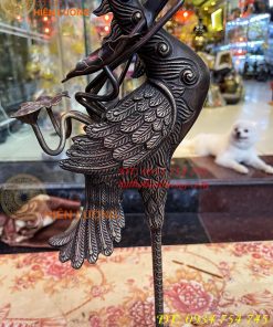 Bộ Ngũ Sự Đỉnh Sòi Cao 65cm Màu Hun Bằng Đồng Giả Cổ