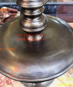 Bộ Ngũ Sự Đỉnh Sòi Cao 65cm Màu Hun Bằng Đồng Giả Cổ