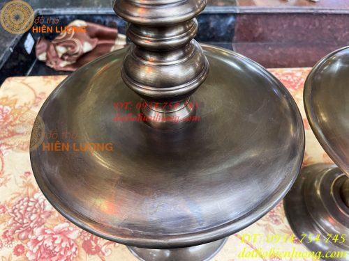 Bộ Ngũ Sự Đỉnh Sòi Cao 65cm Màu Hun Bằng Đồng Giả Cổ